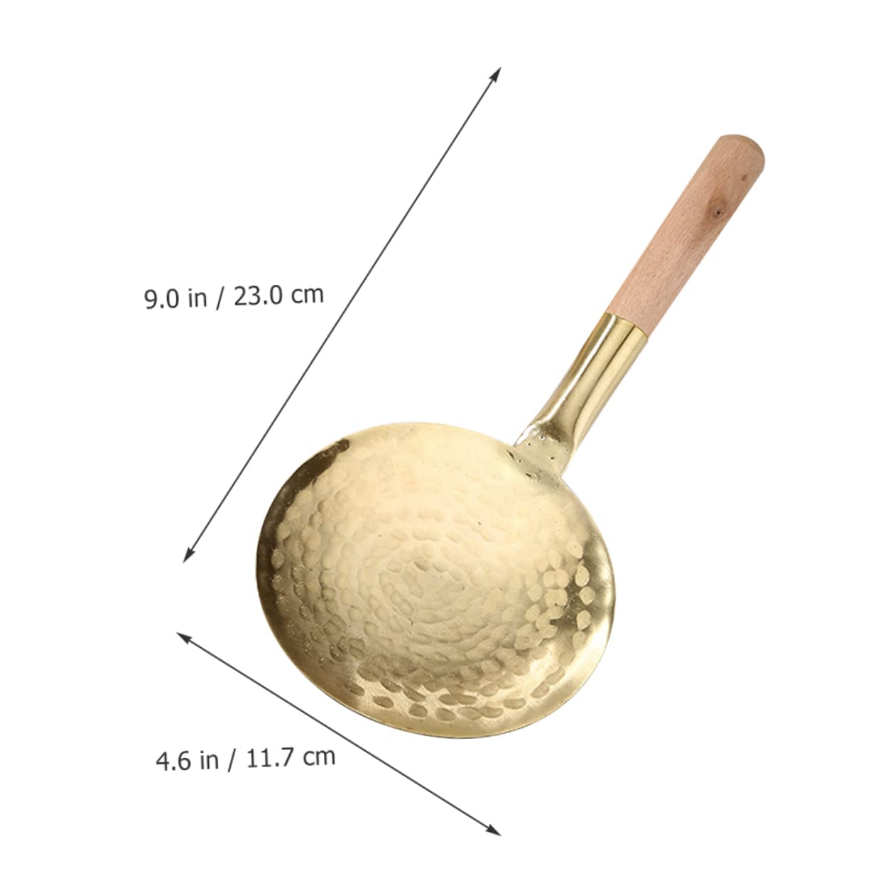 Goldene Tofu Bruchschaufel mit Holzgriff, Runder Küchenlöffel