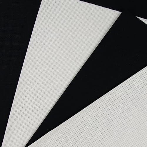 Image of KCS 4 /6 pc of 12 inch x 18 inch 30cmx45cm 16CT Counted Cotton Aida Cloth Cross Stitch Fabric (Antique White+Black, 4 pc)