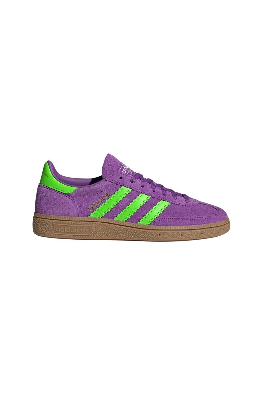 adidas Handball Spezial Women's Shoes, Active Purple/Solar Green/Gum, Size 8.5