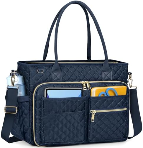 RAINSMORE Lehrertasche 15.6 Zoll Laptoptasche Aktentasche Damen | Arbeitstasche Groß mit Isolierter Tasche, Bürotasche Damen Tote Bag mit Viele Fächer für Lehrerin, Büro, Schule