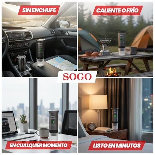 SOGO Cafetera Portátil Recargable 4 en 1 para Cápsulas y Café Molido - Mini Cafetera Compatible Nespresso y Dolce Gusto - Máquina de Café para Viajes Compacta con Función Caliente y Fría - imagen 4
