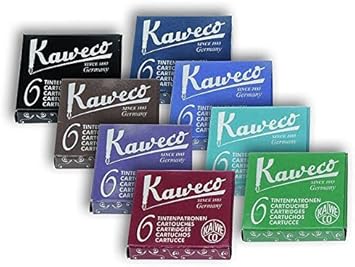 Kaweco Fountain Pen Ink Cartridges short, 8 colors, 8 x 6 pieces