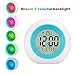 Produktbild Pawaca Wecker LED Wake Up Light - Schlummerfunktion, Temperaturanzeige, Datumsanzeige und 6 Alarme, 7 Farben, Nachtlicht Wecker für für Erwachsene, Kinder, Kleinkinder, Jugendliche(Weiß)