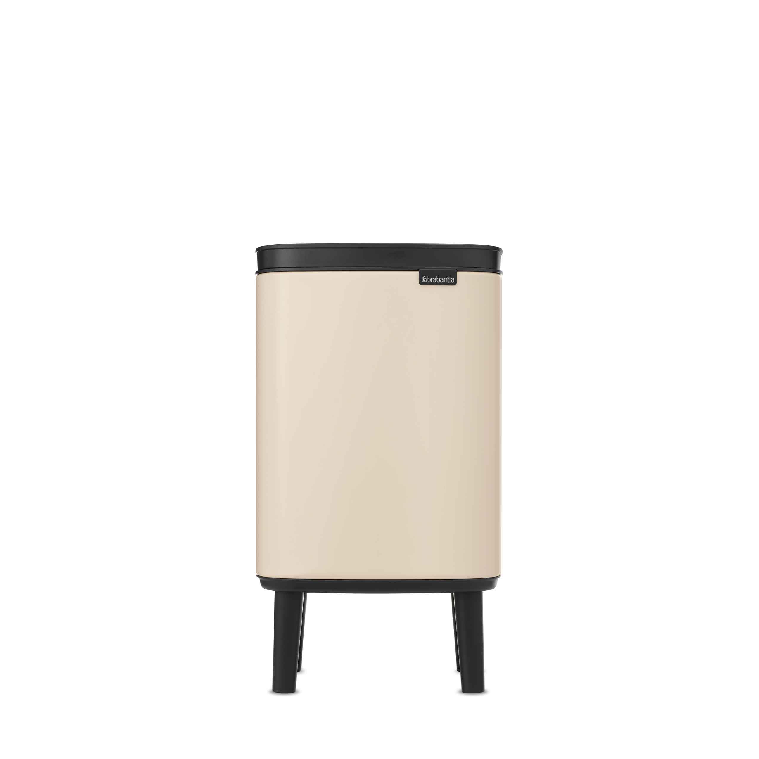 Brabantia Bo Hi 4L Pattumiera con coperchio Soft Close, Secchio Spazzatura ideale per bagno, camera da letto e ufficio, Cestino con secchio interno rimovibile e maniglia - Soft Beige