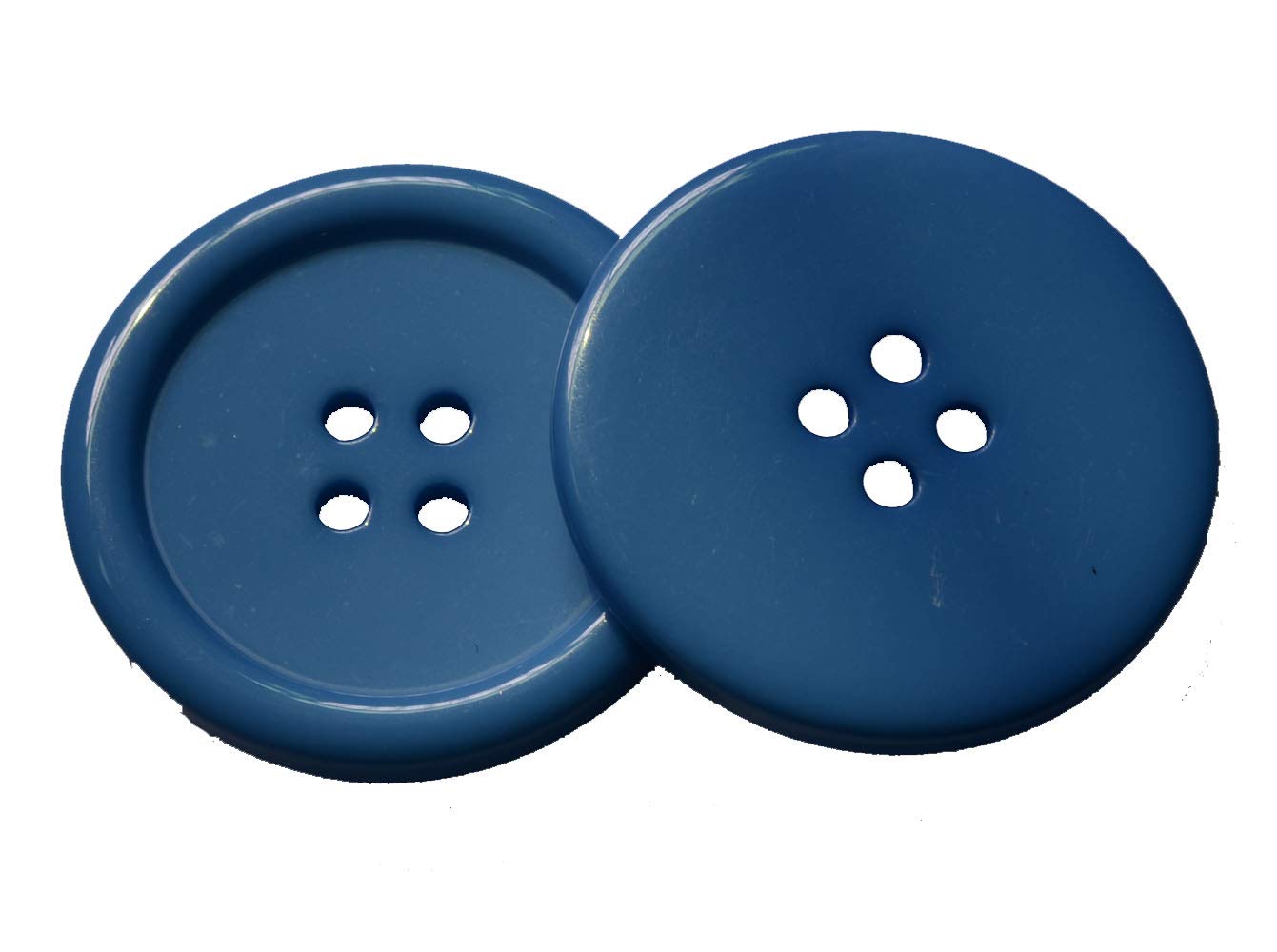 LYRACCES Wholesale Lots 7pcs Extra Large Big Sewing Fasteners Flatback Resin Buttons 50mm 1.97 Inches (Blue)