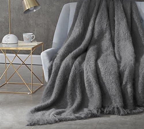 BYB Nama Karoo - Manta de mohair cepillado a mano para niños, color gris Goodnight (mezcla de lana)