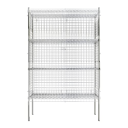 Krollen Industrial Commercial Grade NSF Listed Metal Wire Mesh Storage Chrome Security Cage Kit, 18