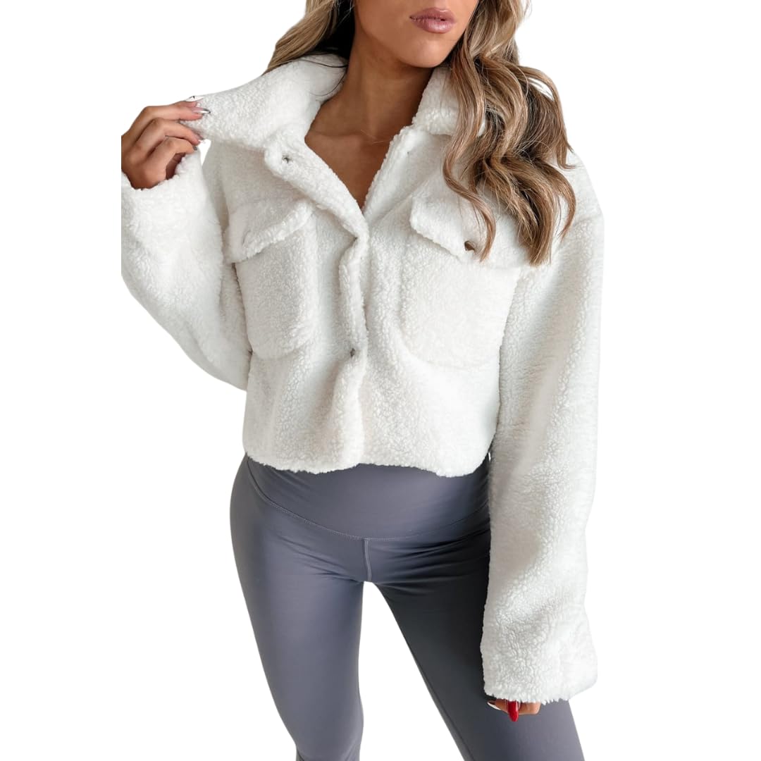 Clothing Women’s Fluffy Yarn Fleece Full-Zip Jacket Women's Warm Zip-Up Jacket – Winter Sherpa Pullover for Cold Weather | Stylish & Cozy-image-35