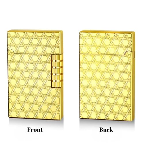 Image of Smoke King Sanji Retro Gas Lighter Pulley Ignition Lighter, Soft Flame Refillable Lighter, Collection & Gifting (Gold)