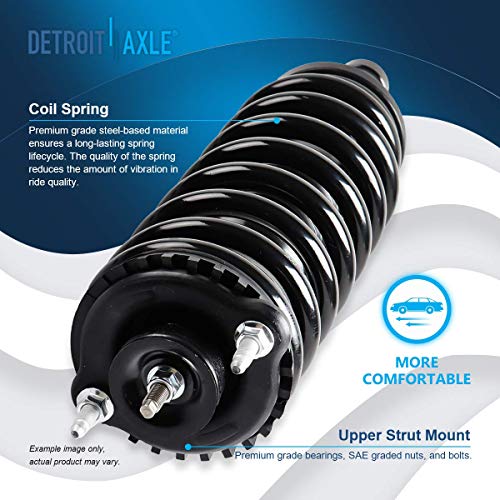 Image of Detroit Axle - 14pc Front End Kit for Chevy Trailblazer EXT GMC Envoy XL XUV Buick Rainier Isuzu Ascender Saab 9-7X Olds Bravada, Lower Control Arms w /Ball Joints Struts Sway Bars Tie Rods Boots