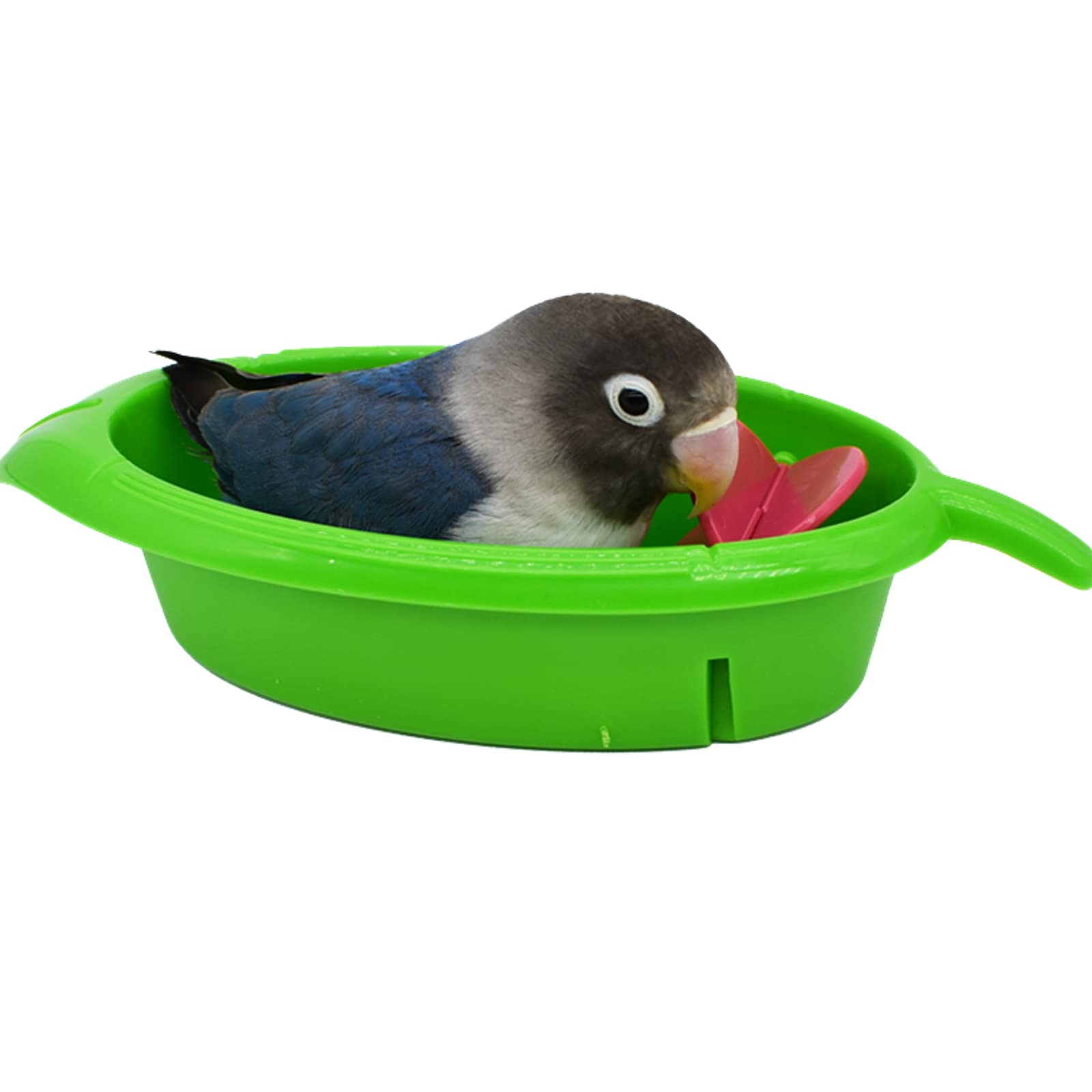 Bonaweite Bird Bath Box, Caged Parrot Leaf Design Bathing Tub, Parakeet Birdcage Accessory Supplies Bathroom for Small Canary Budgerigar Cockatiel Lovebird Budgies