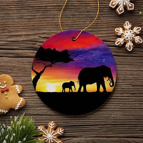 Décoration Noël voyage pour sapin thème coucher de soleil Afrique - 3