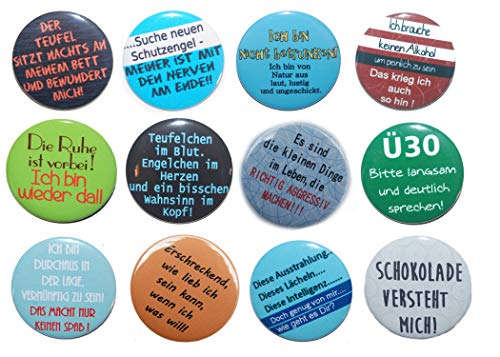 Button Set groß 50mm Auswahl ab 5 Stück aus 72 Motiven wählbar Ansteckbutton Motiv: Sprüche Lustig und witzig Part II Button Set groß 50mm Auswahl ab 5 Stück aus 72 Motiven wählbar Ansteckbutton Motiv: Sprüche Lustig und witzig Part II