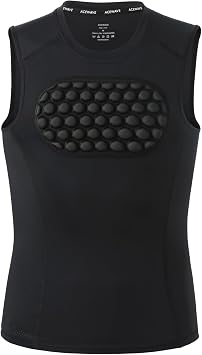 Youth Baseball Chest Protector 12mm EVA Padded Compression Shirt, Heart & Sternum Guard for Boys Girls, Softball Football Lacrosse Rugby Protective Gear, Moisture-Wicking Base Layer