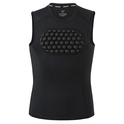 Youth Baseball Chest Protector Compression Shirt, Heart Sternum Guard w/12