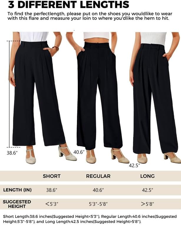 Buauty Wide Leg Dress Pants High Waisted Business Work Casual Pants Suit Long Straight Trousers Dressy Outfits Slacks - Image 5