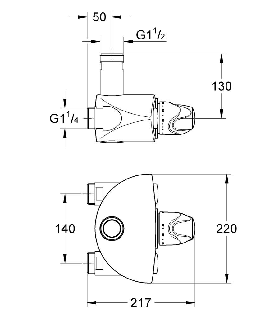 GROHE Grohtherm XL Thermostat-Batterie Chrom – Für Wandmontage Mit Rückflussverhinderer