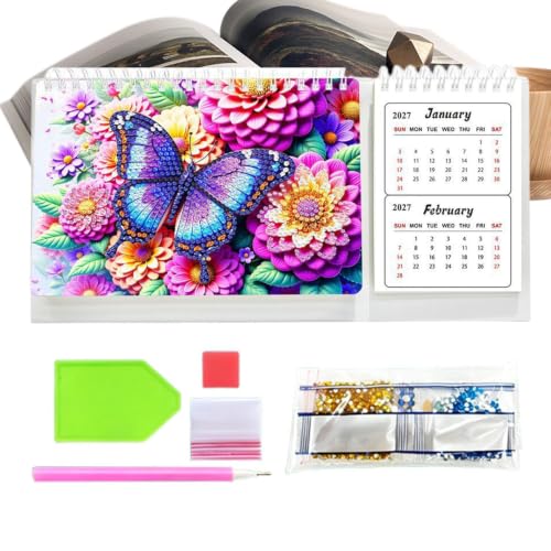 Calendario de pintura de diamantes 2027-2028 organizador de manualidades relajantes para niños