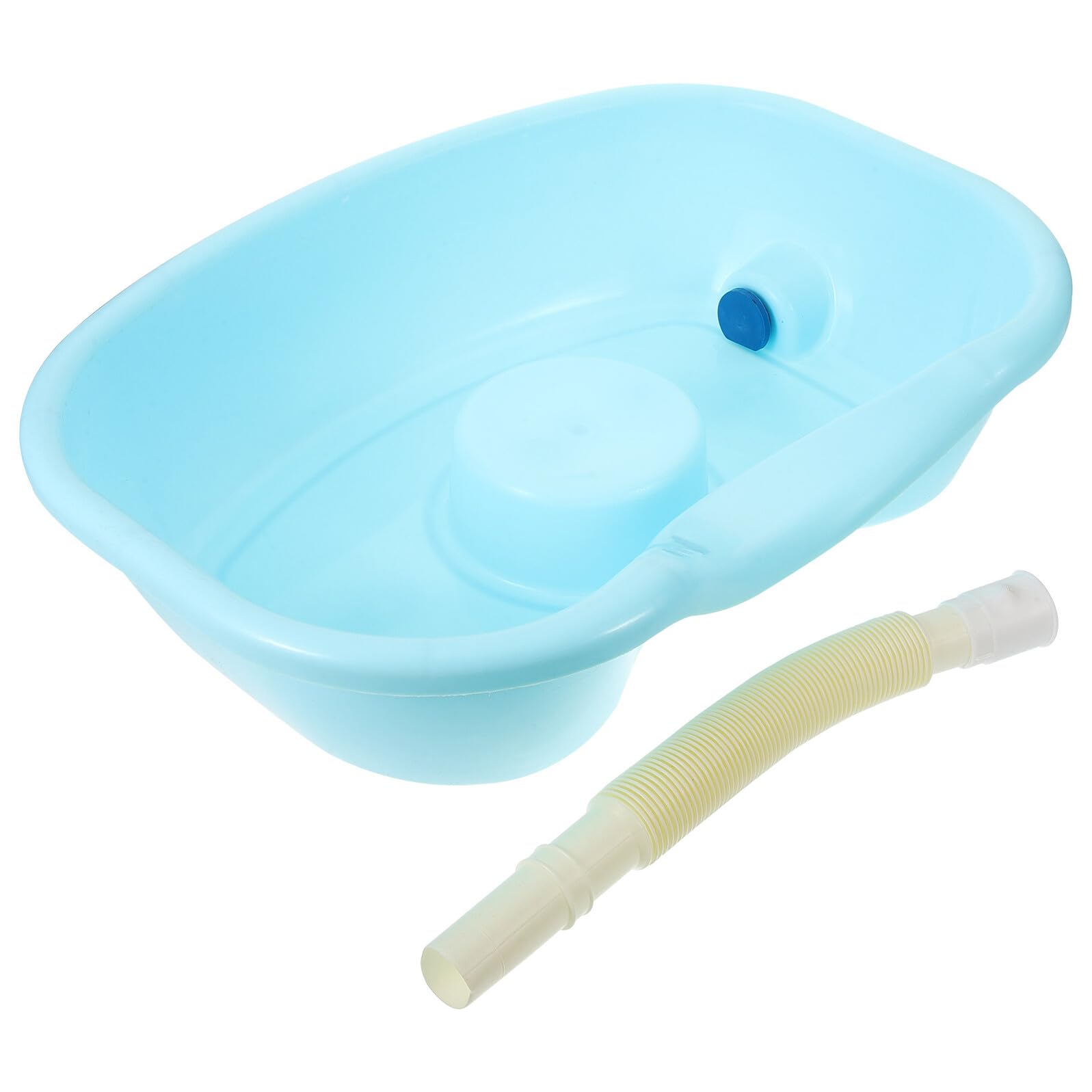 Lavatesta Portatile in Plastica Tubo di Scarico, Bacinella per Shampoo per Persone Costrette a Letto, Adatta ad Anziani, Donne Incinte e Pazienti Mobilità Ridotta, Uso Domestico
