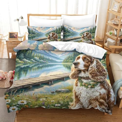 Housse de couette microfibre douce avec fermeture éclair cachée lit 1 place