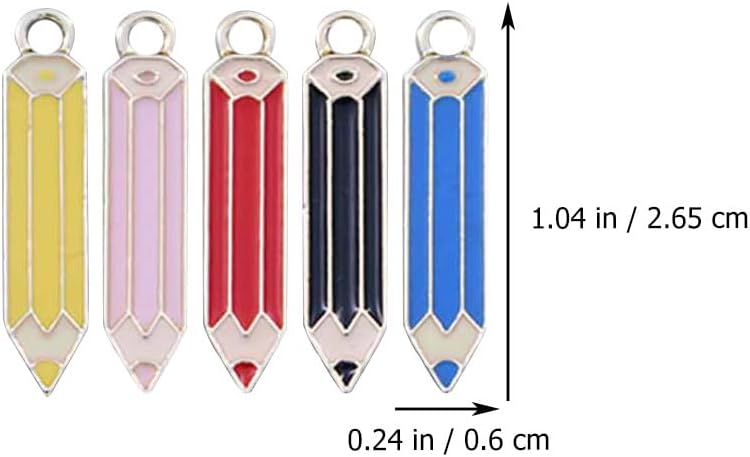 50Pcs Colored Pencil Charms 2.65In Alloy Crayon Pendants for Diy Jewelry Making Earrings Necklace Bracelet Keychain Accessories - Image 2