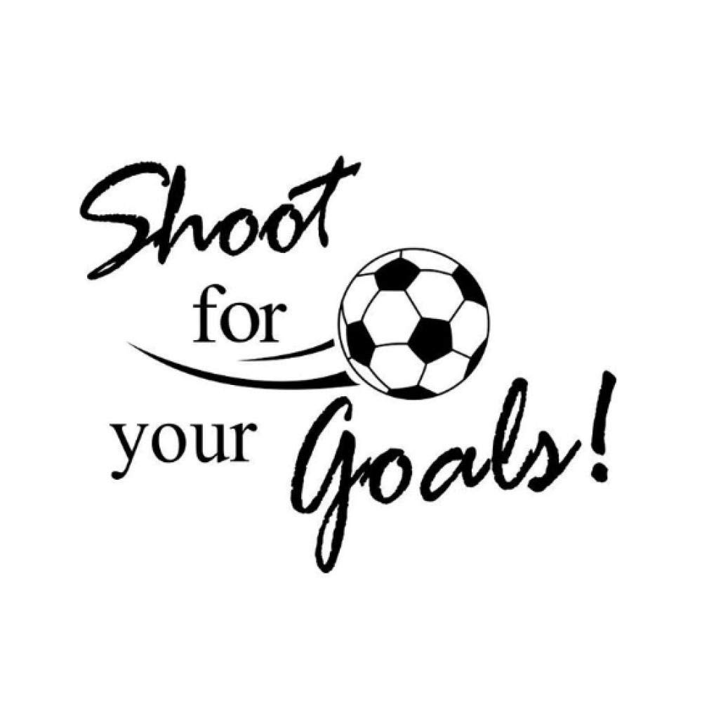 Football Style Art Decor Wall Sticker Shoot for Your Goal Quotes Wall Decal Vinyl Removable Art Wallpaper 57X44Cm