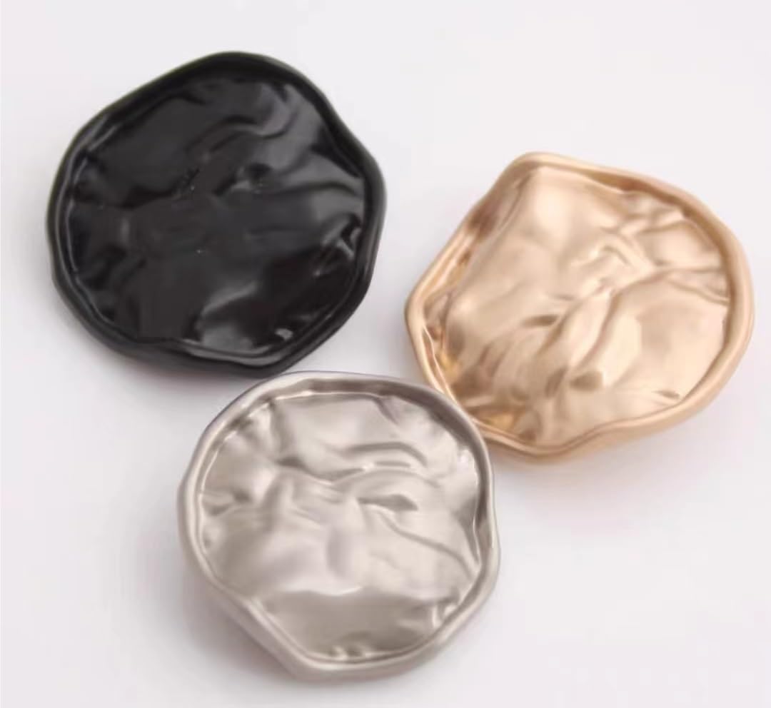 Guziki metalowe, Guziki do szycia, 6 szt. 18/23/25 MM srebrne guziki w stylu vintage, trwałe metalowe guziki z trzpieniem do naprawy mody, rękodzieło DIY(Silver,25mm)