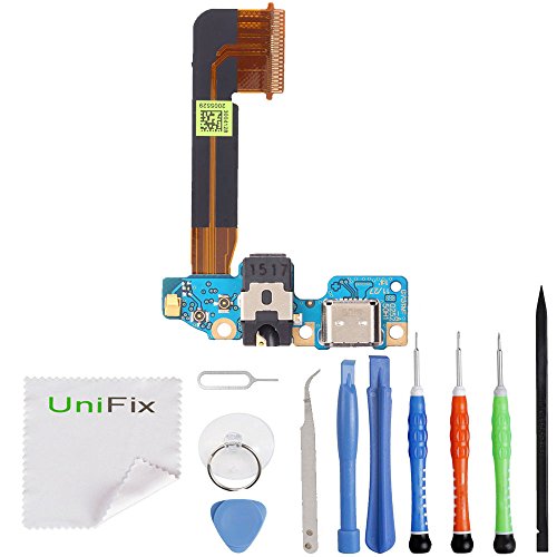 Unifix Charging Dock USB Port Replacement Parts with Microphone Connector Headphone Jack Assembly for HTC One M9 + Toolkit