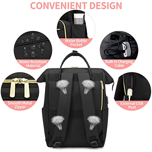 Women-Laptop-Bags-Nurse-Backpack-FOCDOD-156-Inch-Stylish-Teacher-Backpack-with-USB-Port-Waterproof-Anti-theft-Daypack-Travel-Bookbag-Work-Bag-Gift-for-MenWomen