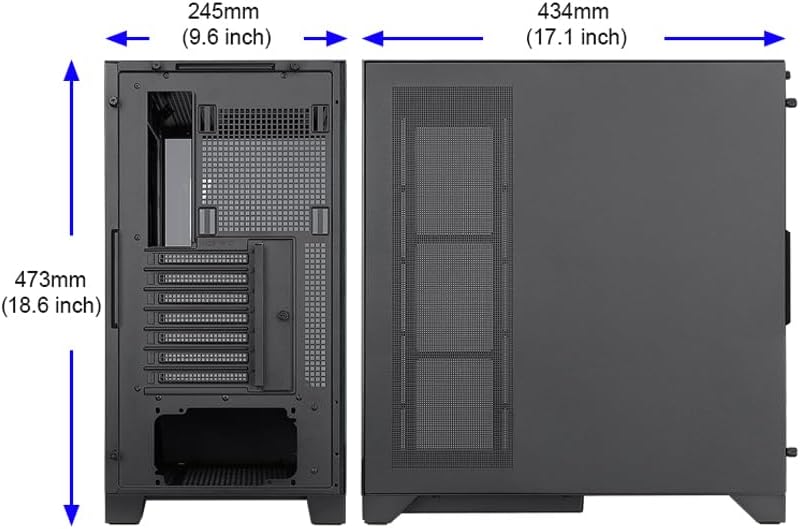 Bgears b-Pellucid ATX (Fans NOT Included) Gaming PC Case. Front and Side Tempered Glass Design with Built in USB C Port.