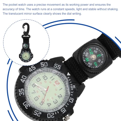 Reloj de bolsillo con brújula y mosquetón para camping miniatura 3