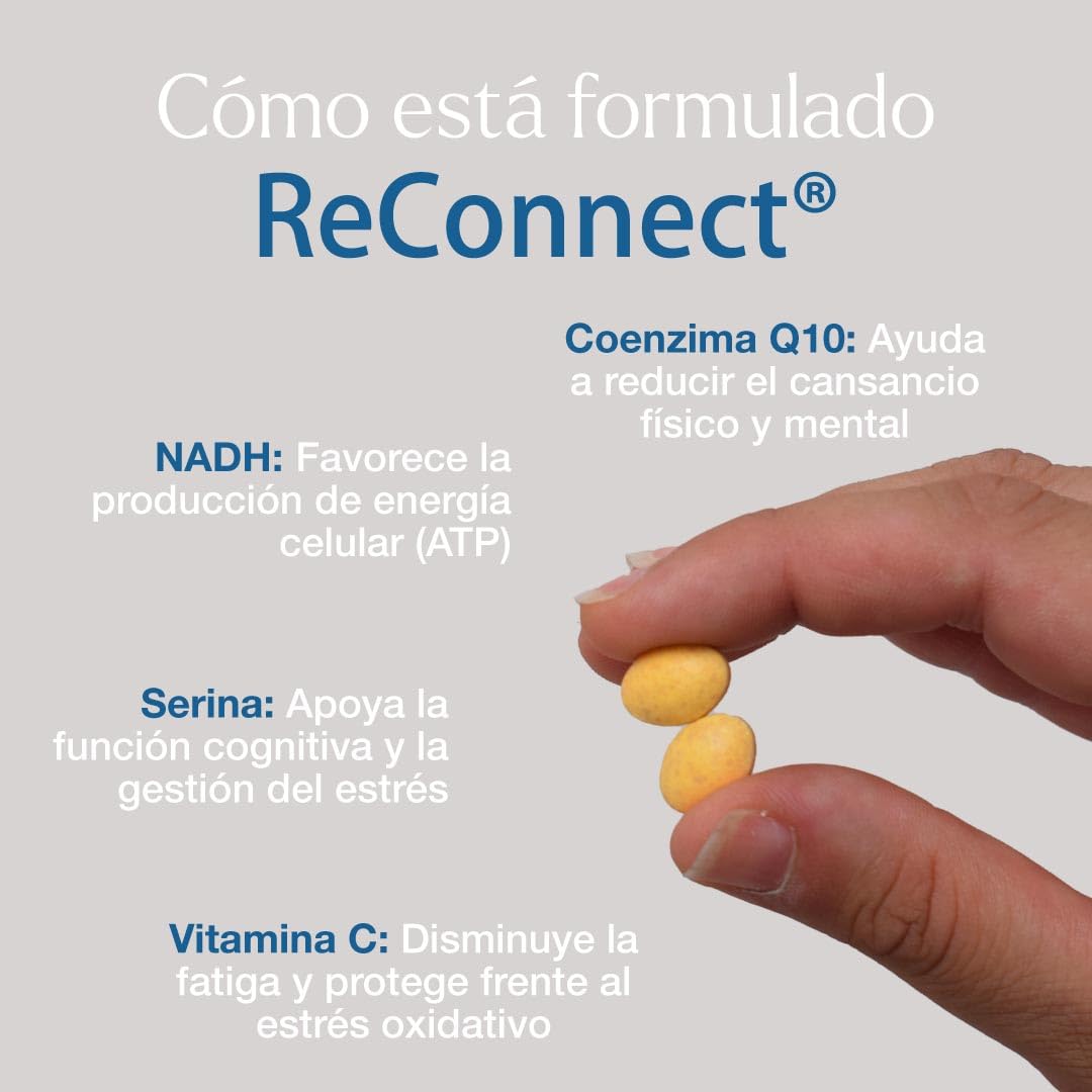 Vitae – ReConnect 90 comprimidos | NADH, CoQ10, Serina y Vitamina C | Rendimiento Cognitivo | Memoria, Concentración y Aprendizaje | Apoyo ante Fatiga Mental y Cansancio Diario