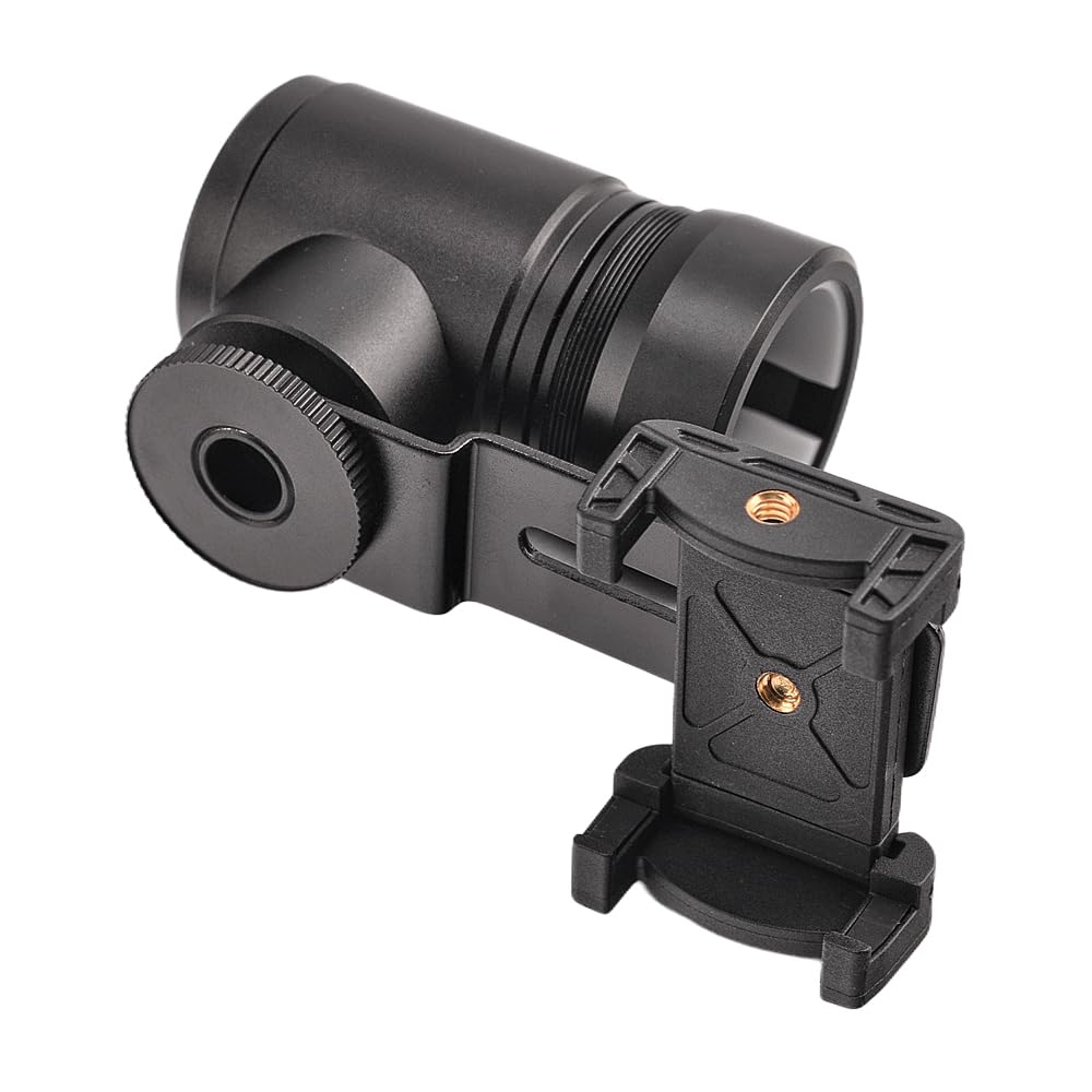 Adaptateur d'appareil photo pour lunette de visée de fusil – Adaptateur de caméra smartphone entièrement en aluminium pour la chasse et l'observation des oiseaux avec deux angles de vue –