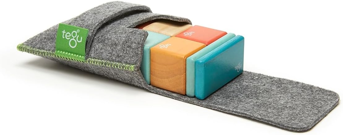 8 Piece Tegu Pocket Pouch Magnetic Wooden Block Set image 3