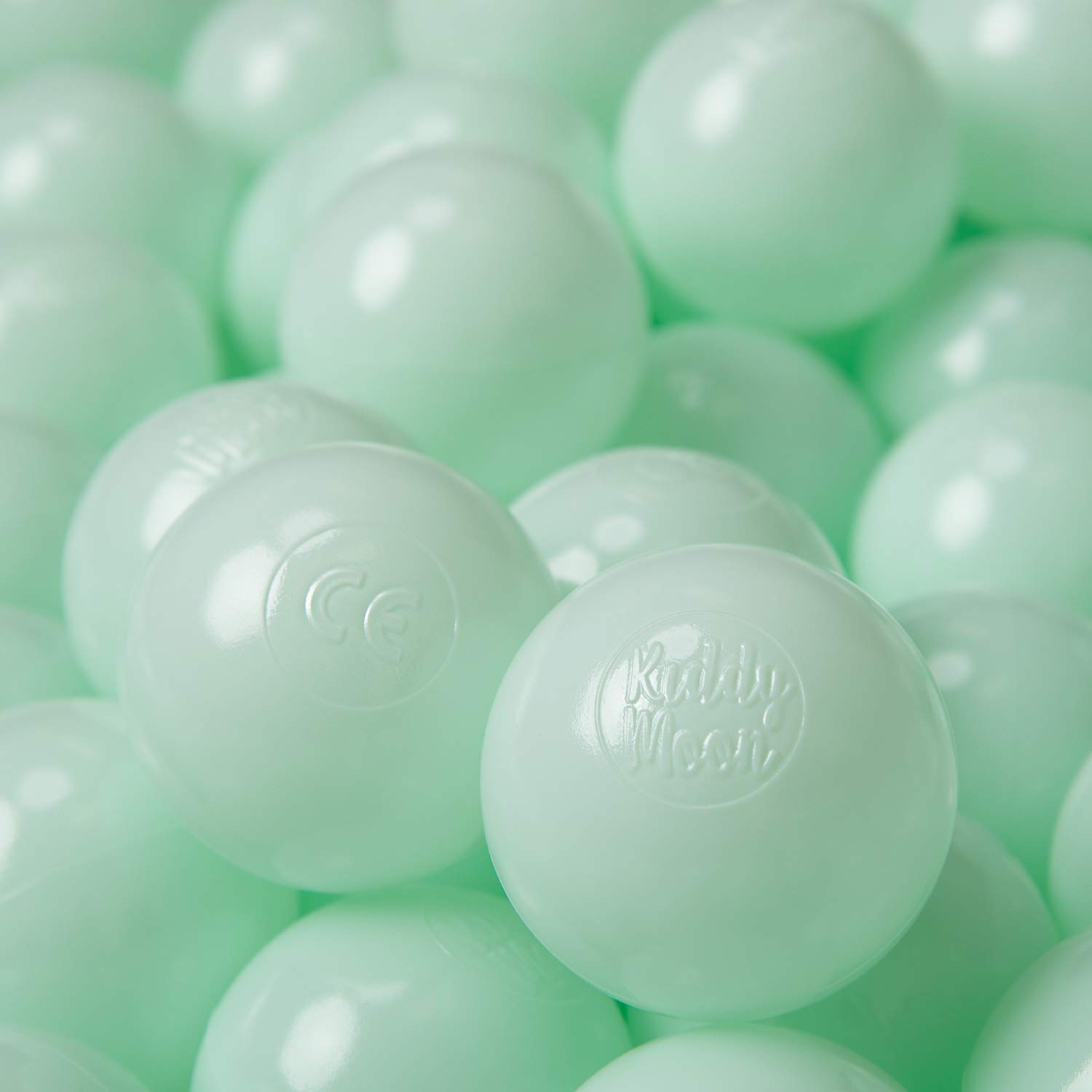 KiddyMoon Soft Plastic Play Balls For Children 200 Balls/6Cm-2.36In Colourful Made In EU, Mint — image 1