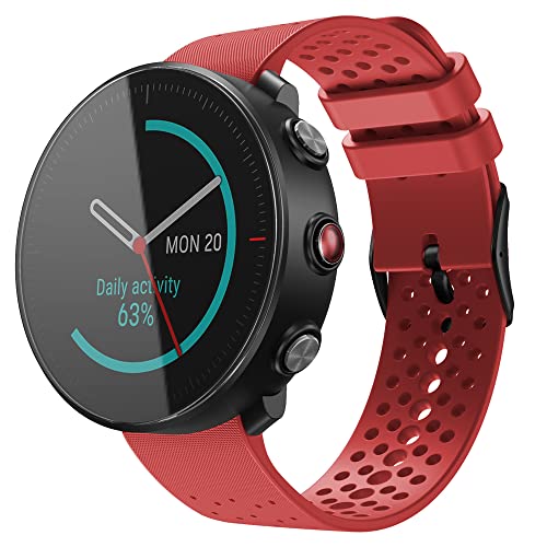 WIIKAI Replacement Silicone Strap for Polar Vantage M Replacement Watch Bands, Red, 160 mm-230 mm - Image 2
