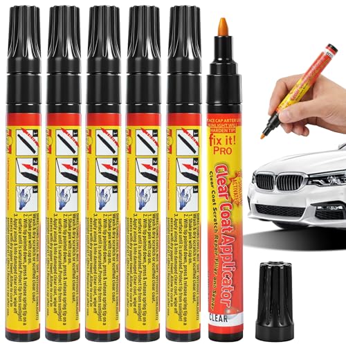 6PCS Vitanst Clearfix Scratch Remover, Magic Car Scratch Removal Pen, Auto Paint Repair Touch Up Pen for All Car Colors & Surfaces, Portable Car Scratch Eraser Pen for Clear Coat, Weatherproof Scratch Remover Pen for Vehicles