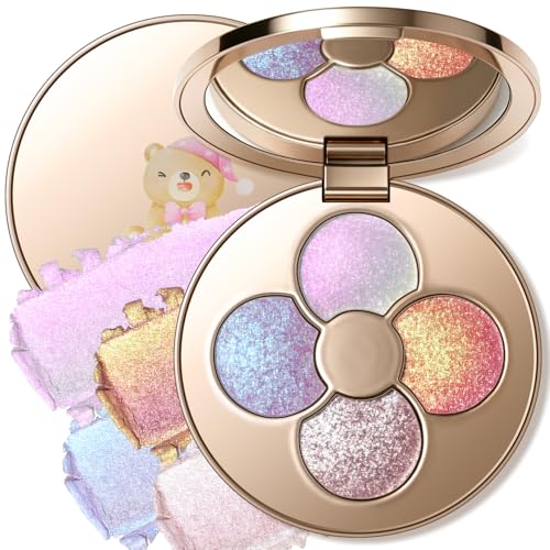 Noerrors Holographic Glitter Eye Shadow&Highlighter Palette, Duoc...