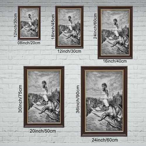 Poster David Slays Goliath Gustave Dore cadre a suspendre pour petit mur