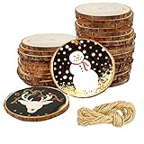 Unfinished Natural Wood Slices 30Pcs 3-3.5 inch Wood Circles for Crafts Ornaments Rustic Wedding...