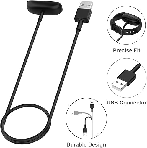 Miniatura 4 de Emilydeals Cargador para Fitbit Inspire 2, Ace 3 cable de carga USB de repuesto con cable de 3.3 pies para Fitbit Inpsire 2 y Ace 3 (1)
