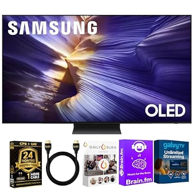 Samsung OLED S90F 4K Smart TV Bundle – Ultra Thin Design, HDR+, 144Hz Gaming, Alexa Built-in, AI Upscaling w/AUX HDMI Cable, 2-Year Protection, Streaming Apps (83, Inches)