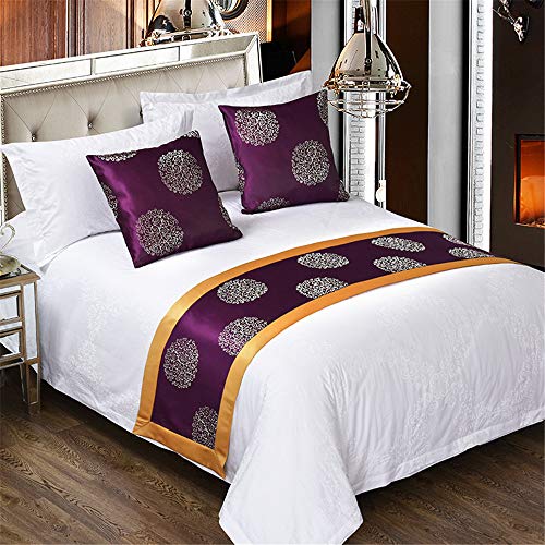 QCQZP Bed Runner Hotel Hotel Bed Flag Bed Scarf Hydrangea Bed Towel Theme Hotel, Cushion Cover 5050, Hydrangea 2