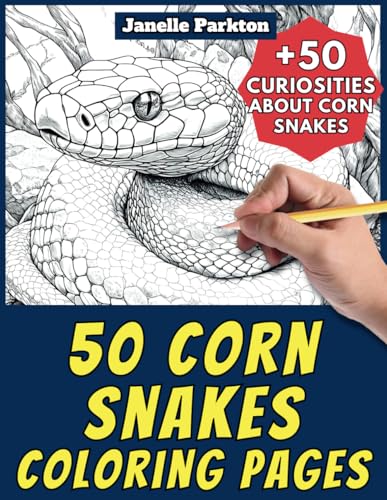 50 Corn Snakes Coloring Pages Book for Kids and Adults: +50 Amazing Facts about Corn Snakes. Coloring Book for Children and Grown-Ups. Color and Learn with Janelle - Animals - Vol. 283 image 2