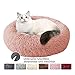 Haoye Cama Calmante para Perros y Gatos, Cojín de Gato Lavable de la Cama, Cama de Felpa para Mascota Redonda Rosquilla, Donut de Peluche, Gatos, Perro - Rosa Ø 60cm
