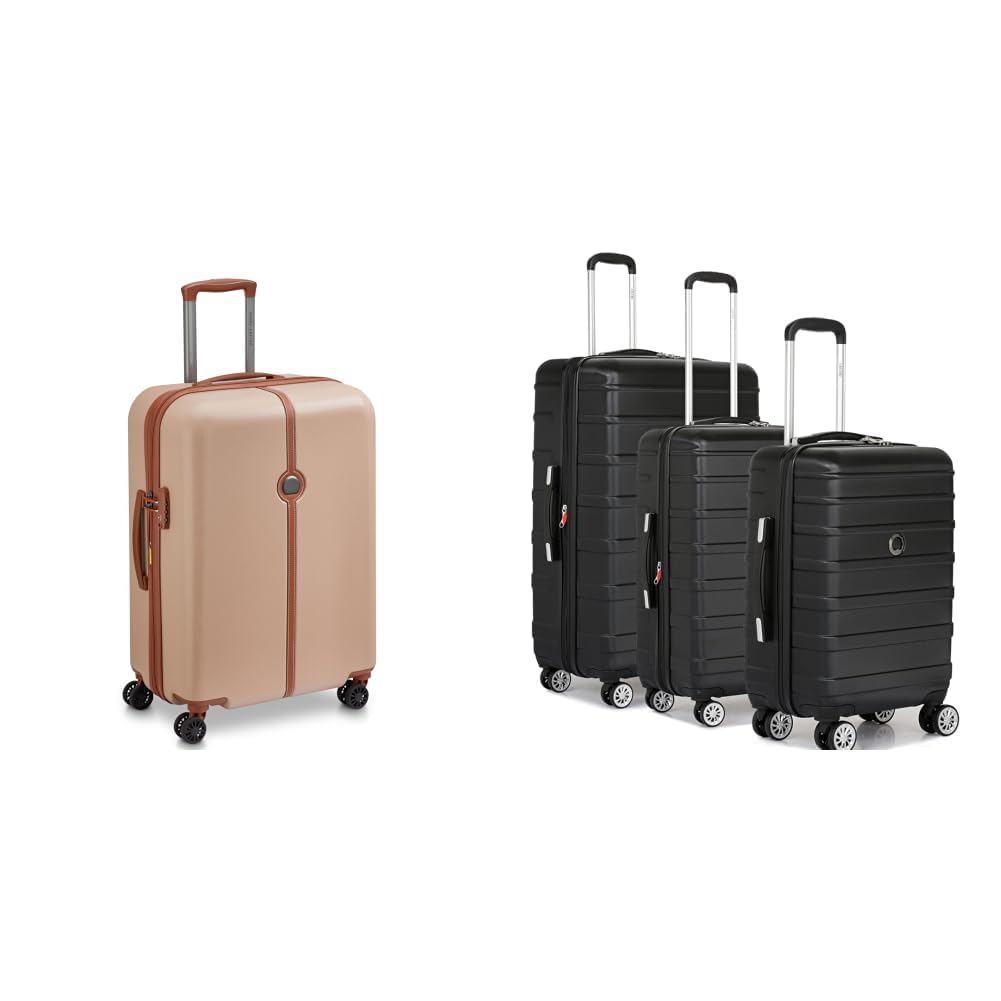 delsey paris Lucette 66 cms Medium Check-in ABS/Polycarbonate Hard Sided 8 Wheels and Expandable + Margot Trolley Bags Set of 3 Cabin, Medium & Large Luggage Premium Hardside Polycarbonate-picture-41