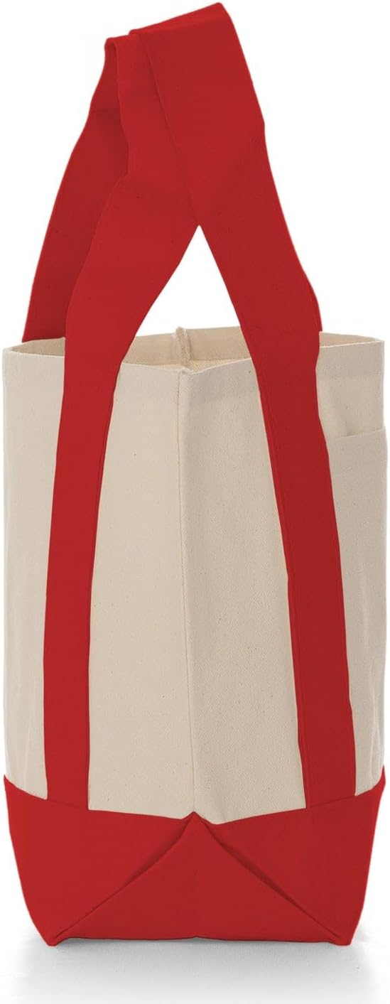 TBF 12 Pack Mini Iconic Canvas Shopping Bags with Gusset – Reusable Eco-Friendly Tote Bags with Handles - Image 3