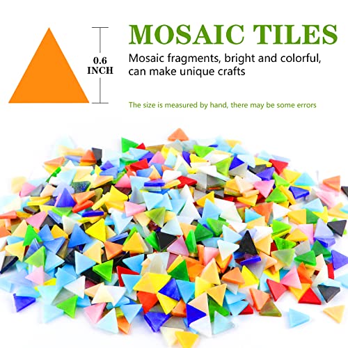 Csdtylh 1000 Pcs Mosaic Tiles, Glass Mosaic Tiles For Crafts Bulk, Stained Mosaic Glass Pieces, Mosaic Supplies For Home Decoration, Art Crafts, Diy Projects, Opaque (Triangle) #TOP1