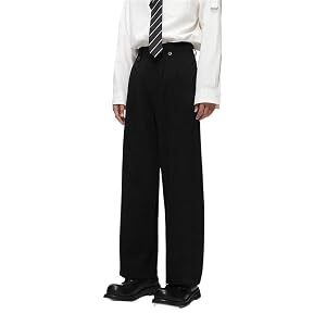 Mens Suit Pants Lightweight Straight Leg Loose Summer Casual Office Work Trousers for Men