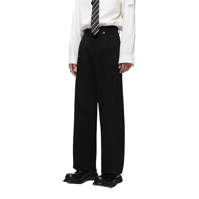 Mens Suit Pants Lightweight Straight Leg Loose Summer Casual Office Work Trousers for Men